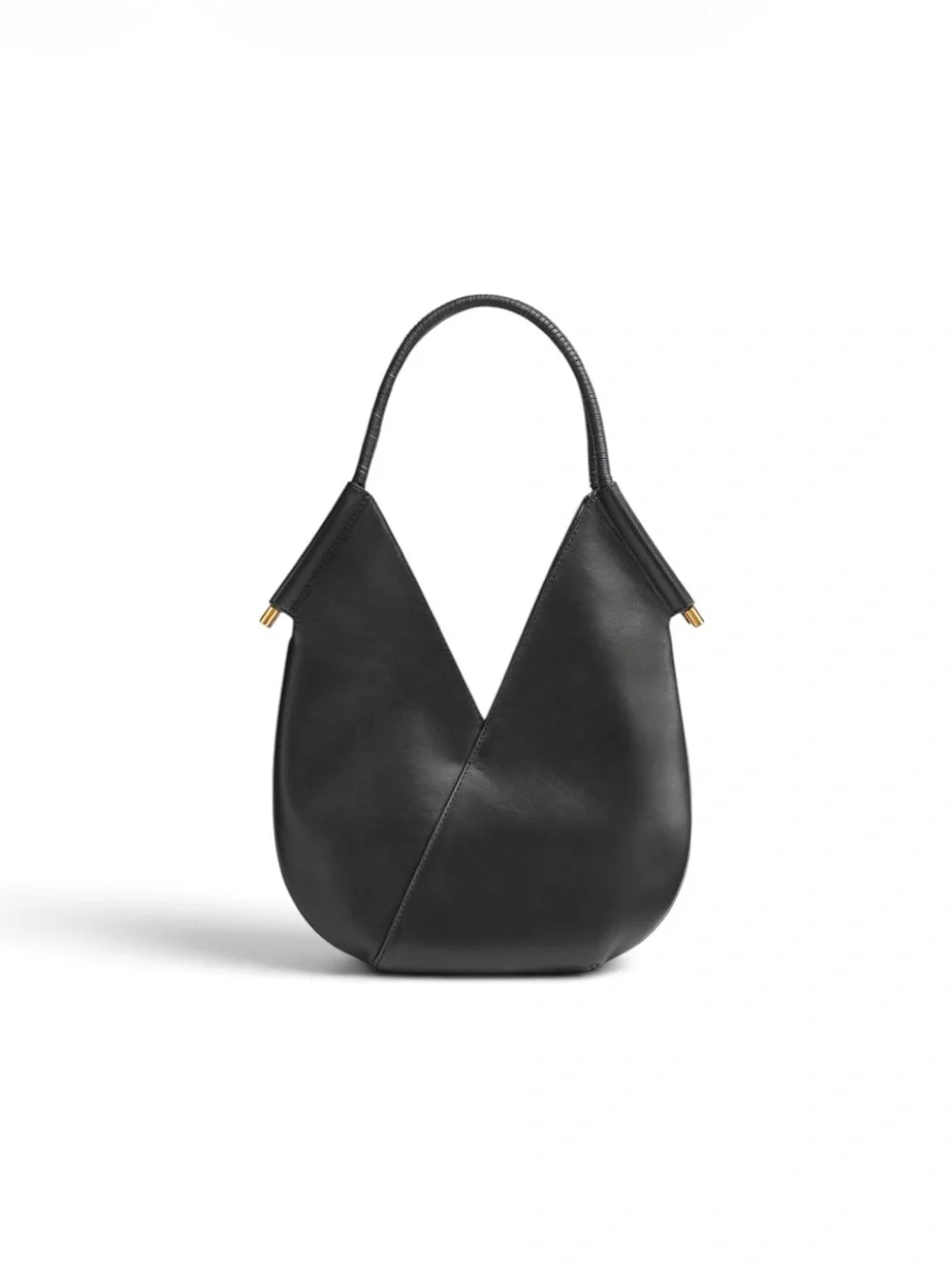 Donna Karan Baldwin Leather Mini Shoulder Bag Black Gold Hardware